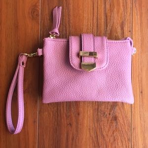 Charming Charlie Pink and gold clutch